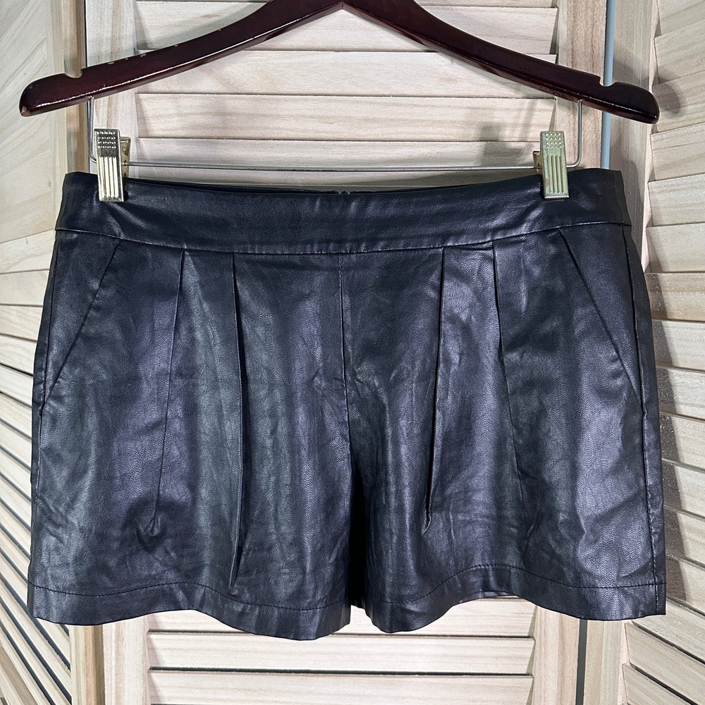 Tart Black High Waist Leather Shorts